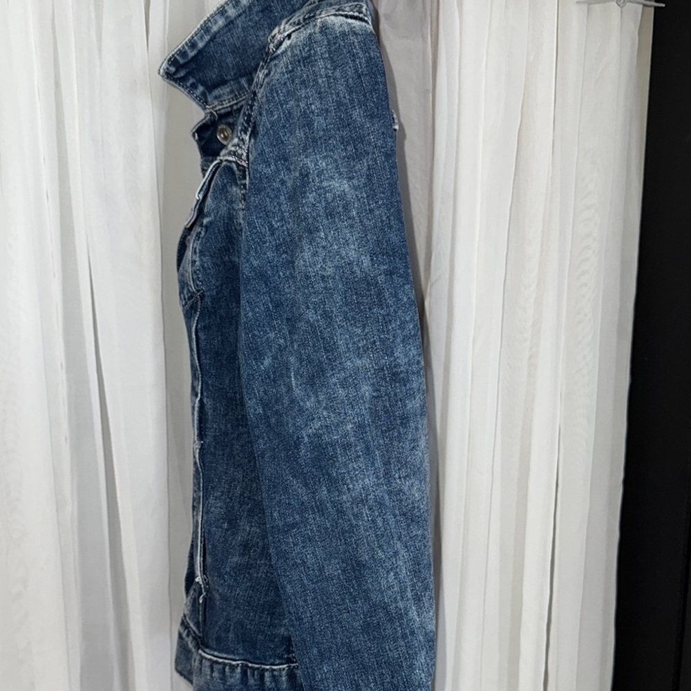 Liz Claiborne Blue Jean Jacket Distressed Vintage Style - Picture 6 of 9